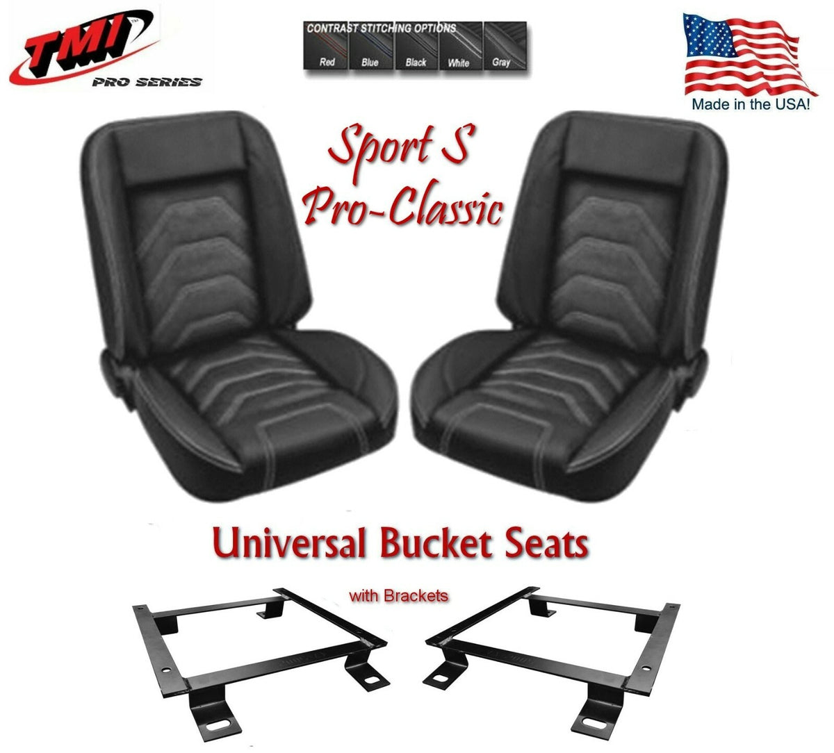 Sport "S" Pro Classic - Complete Universal Bucket Seat Set with Brackets