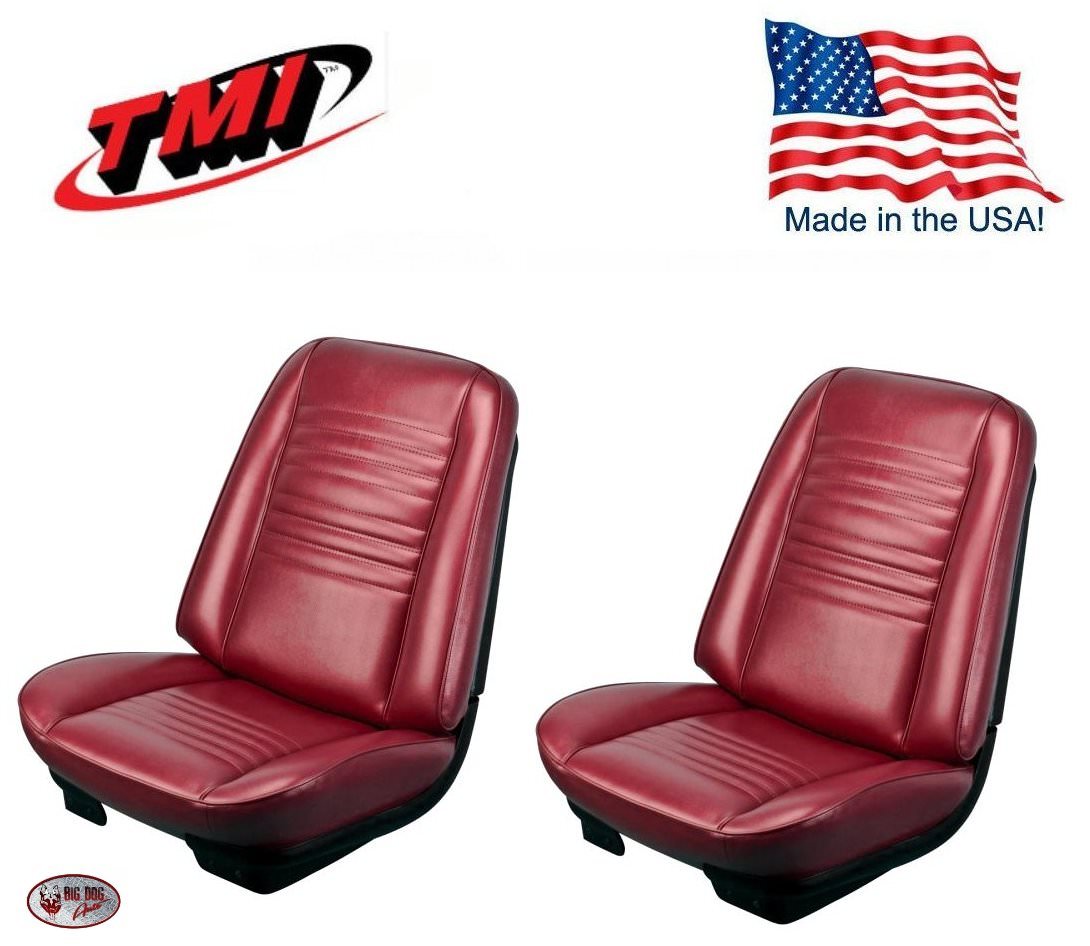 1967 Chevelle Coupe Red Madrid Bucket Seat & Rear Bench Upholstery by TMI 
