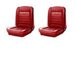 1964-66 Mustang Front Bucket Seat Deluxe PONY Upholstery -  #957 Red