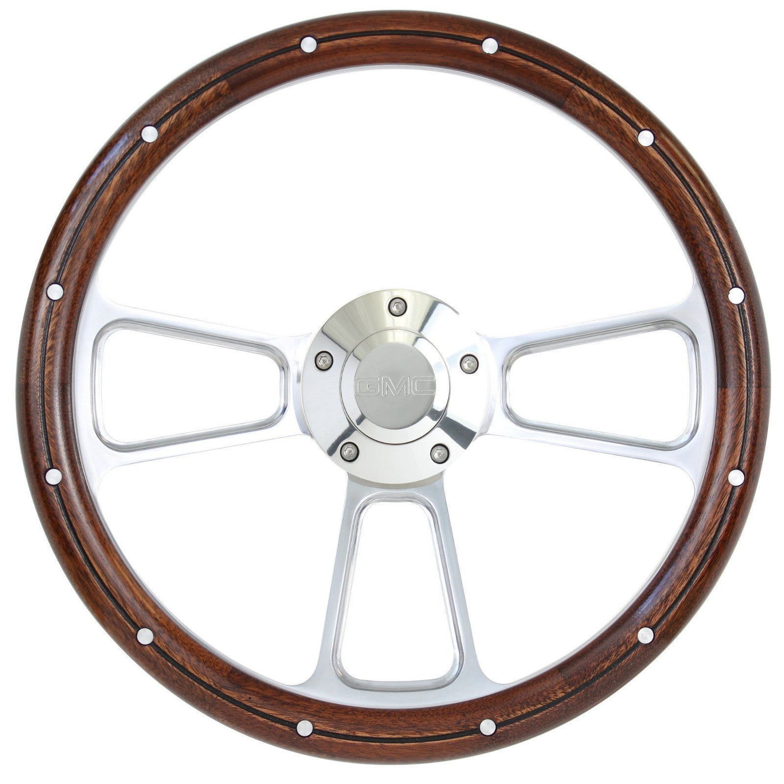 1974-1994 GMC Pick Up Truck Billet & Mahogany Full Steering Wheel Boss Kit