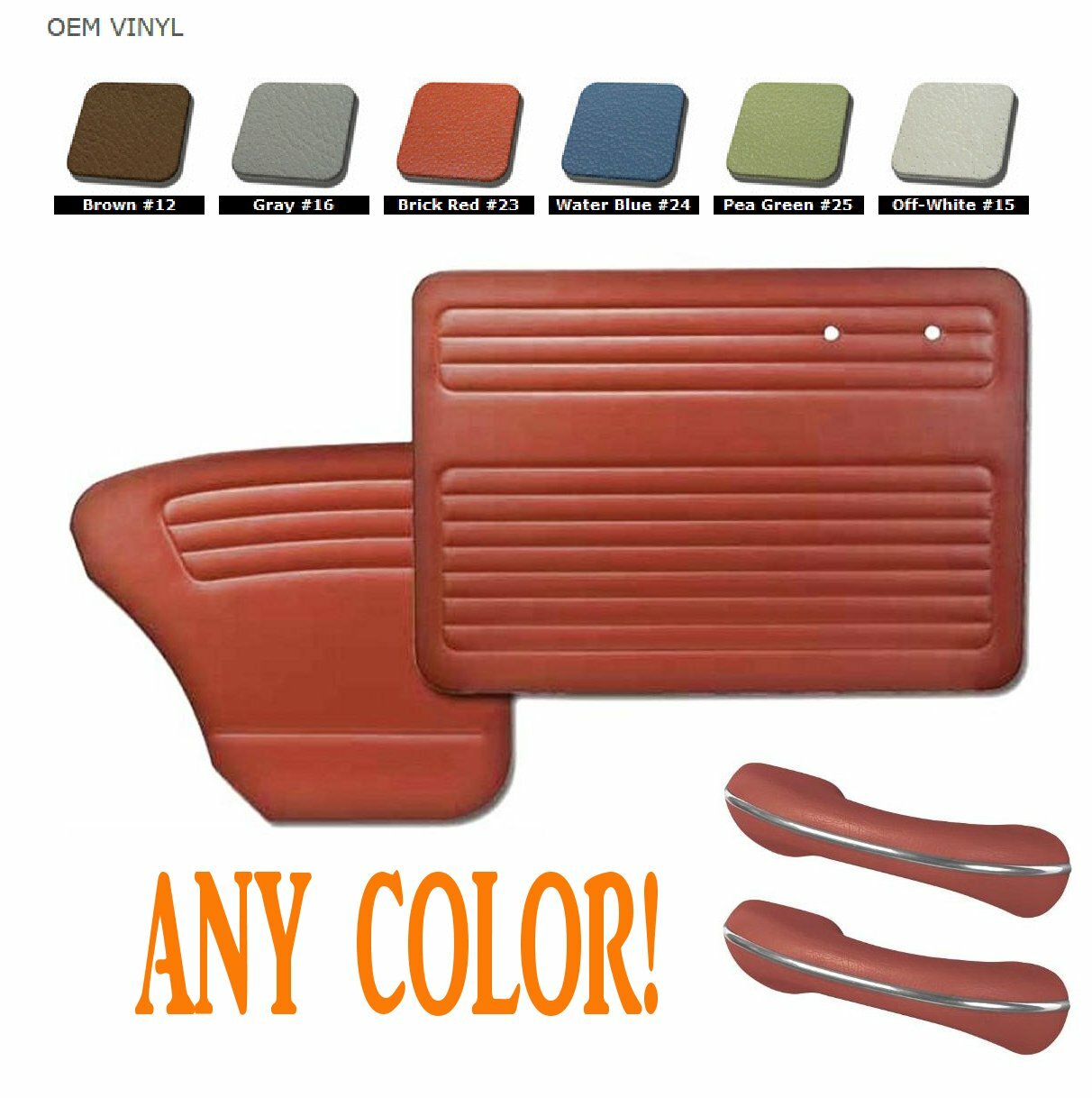 1956-64 Volkswagen VW Bug Door & Quarter Panel Set  With Arm Rests- Any Color
