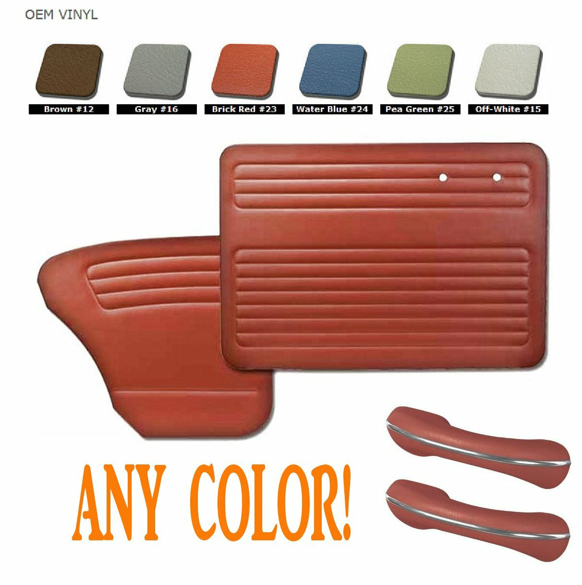 1956-64 Volkswagen VW Bug Door & Quarter Panel Set  With Arm Rests- Any Color