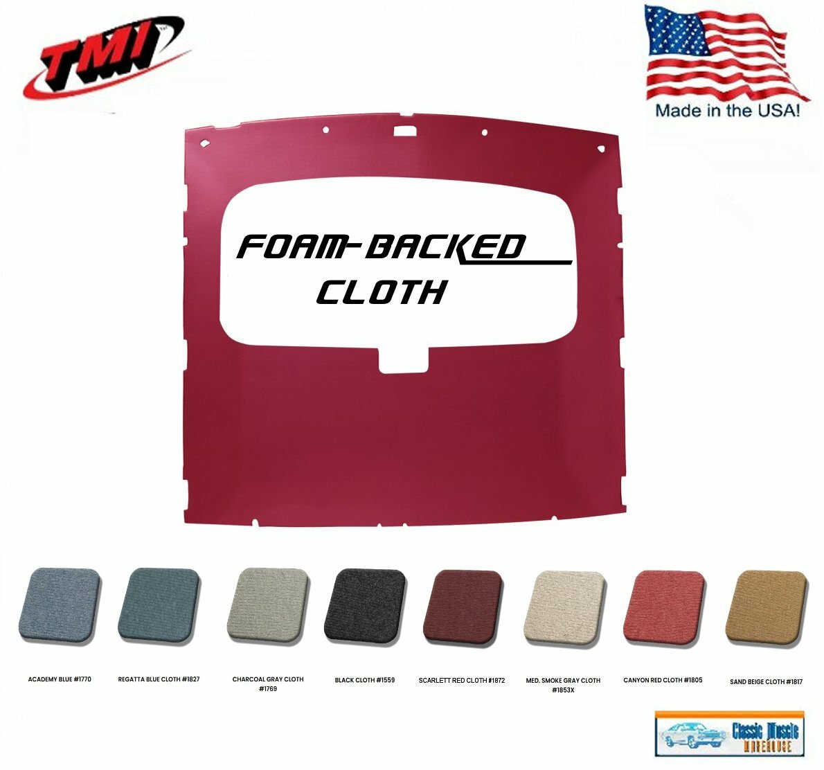 1984-1991 Fox Body Mustang Hatchback Sunroof Headliner in Your Choice of Cloth