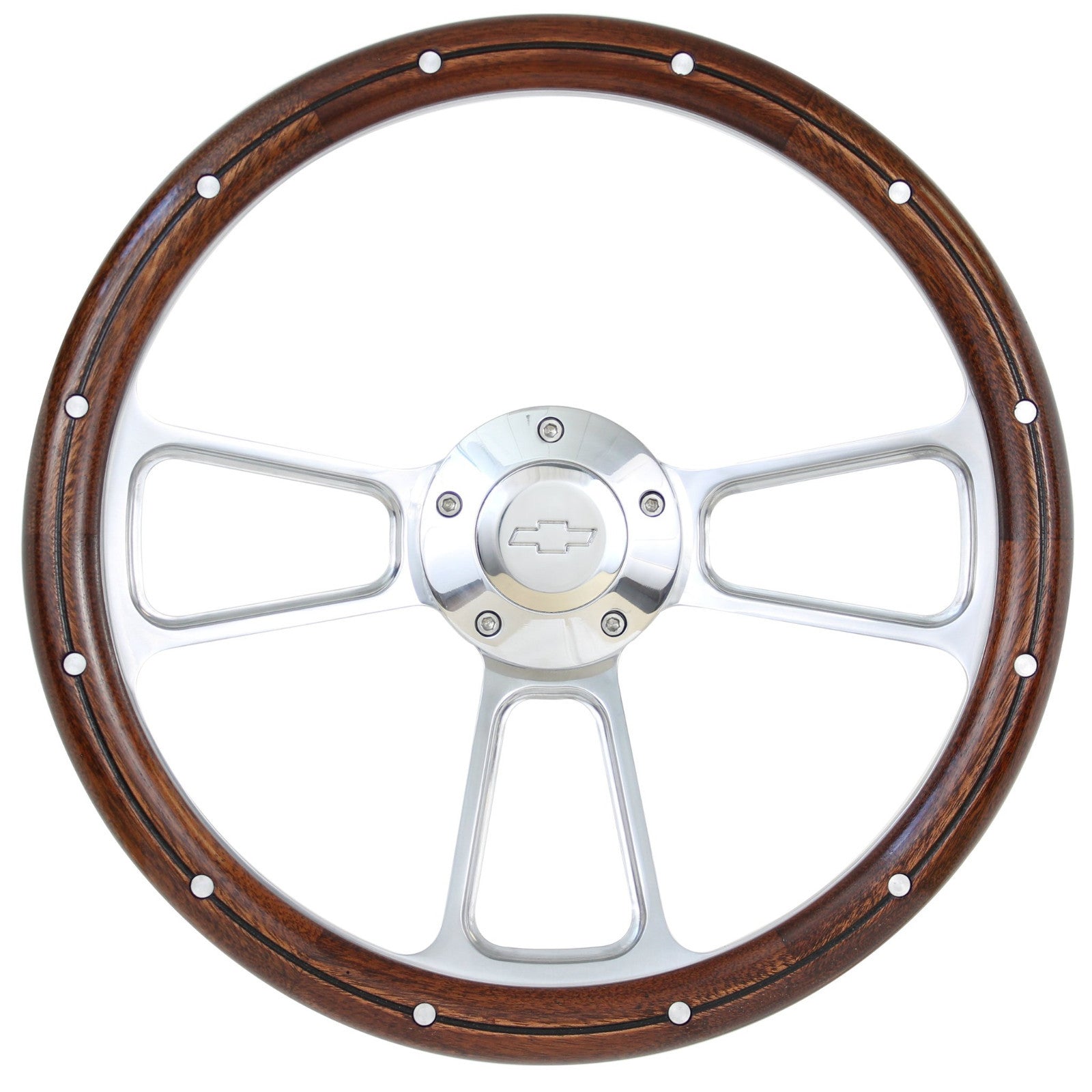 Steering Wheel & Billet Adapter 1960 to 1969 Chevy K Series Truck Real Wood