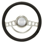 Billet & Black Steering Wheel, 14" for Flaming River, Ididit Steering Column