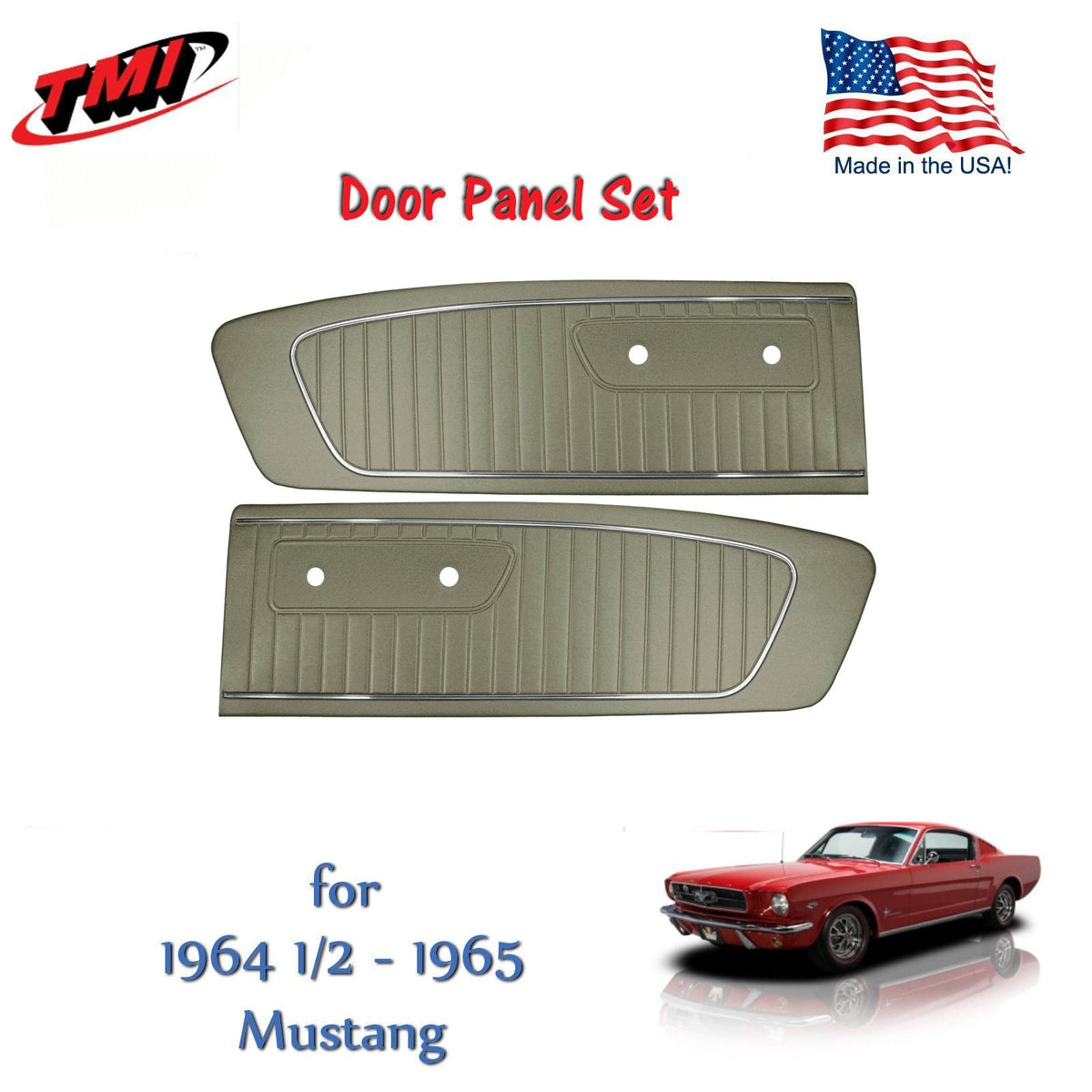 Ivy Gold Door Panels for 1964 1965 Mustang by TMI - Made in the USA  In Stock