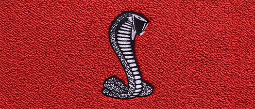 Custom Carpet & Matching Floor Mat Set w/ Cobra Logo 1965-68 Mustang Fastback