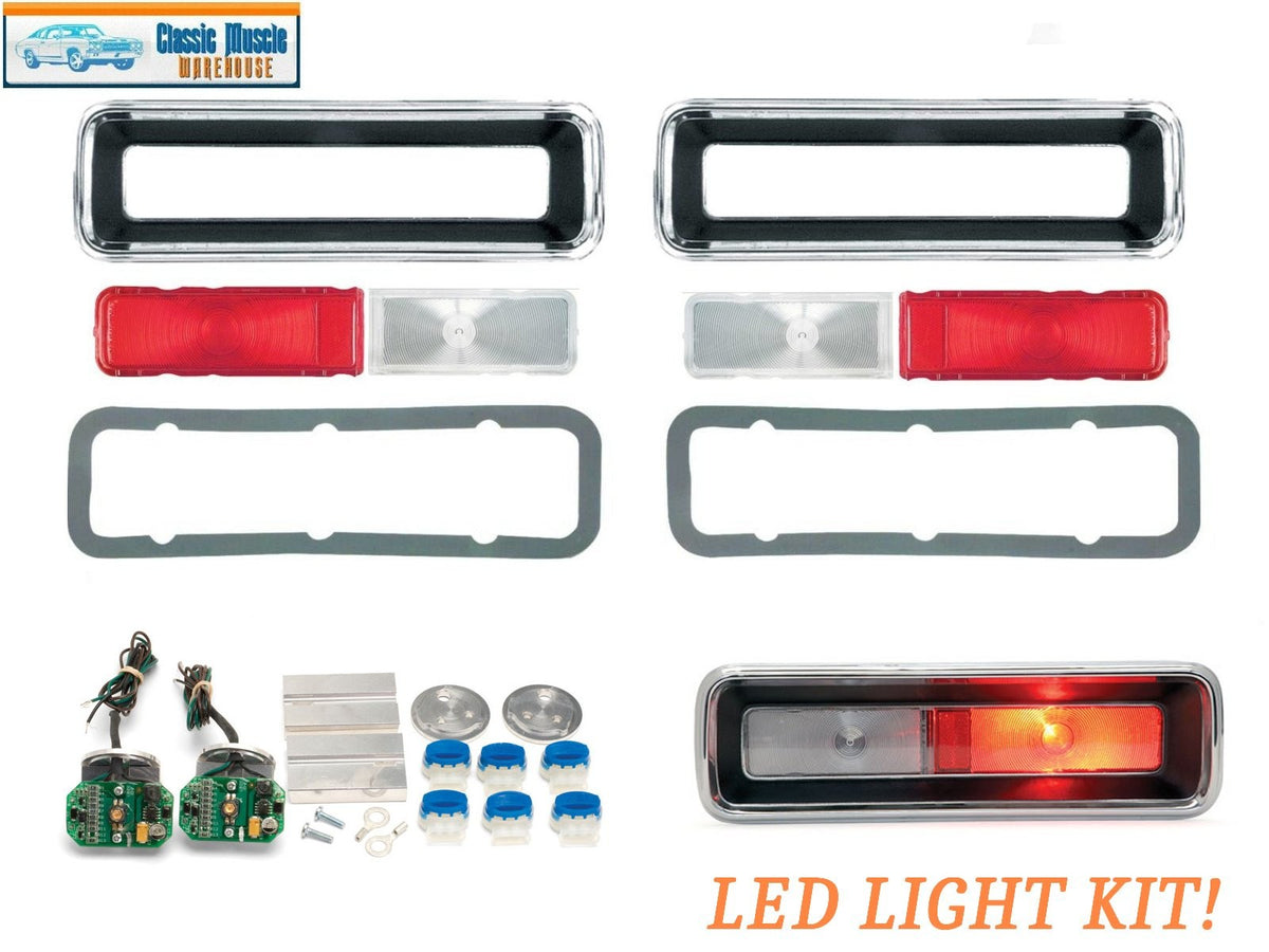 1967 Camaro STD Complete Dakota Digital LED Tail Light Set, Bezels, Lens - PAIR