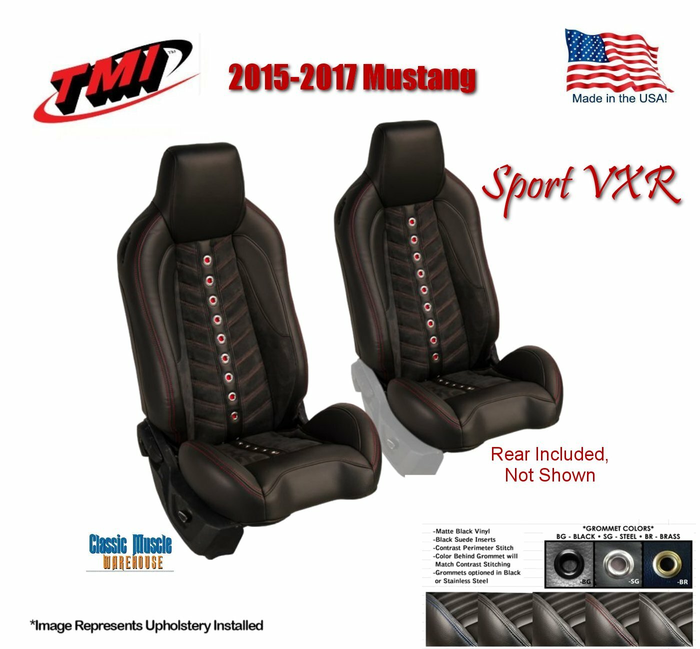 2015 - 2017 Mustang Front & Rear Bucket Seat "Sport VXR" Upholstery+ Foam, TMI