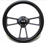 1969 - 1972 Chevelle Black Steering Wheel Black Powder Coat Full Kit, SS Horn