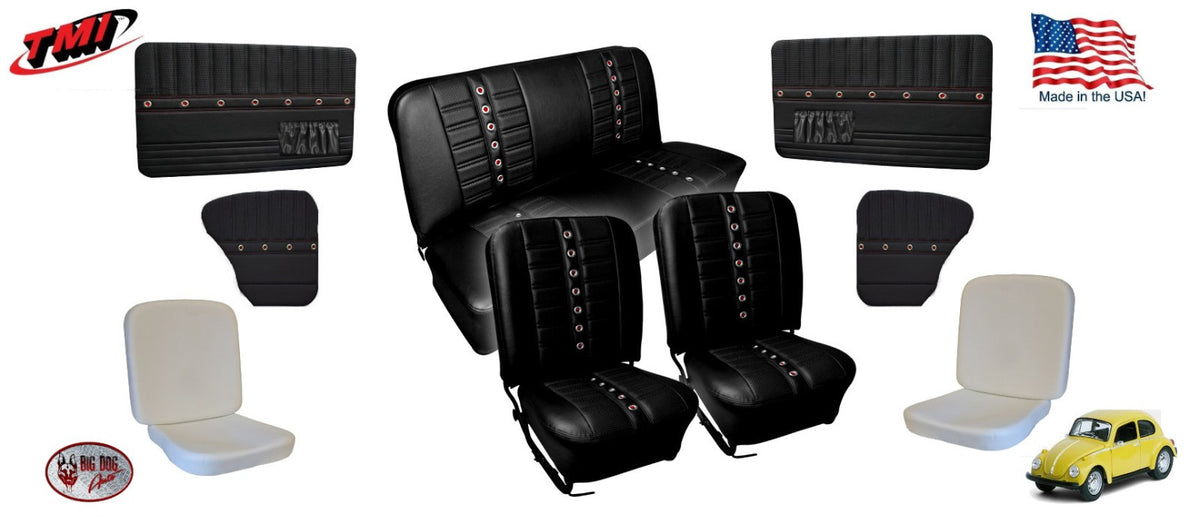 1965-67 Volkswagen VW Bug SPORT X Upholstery, Door Panel & Foam Full Kit - TMI