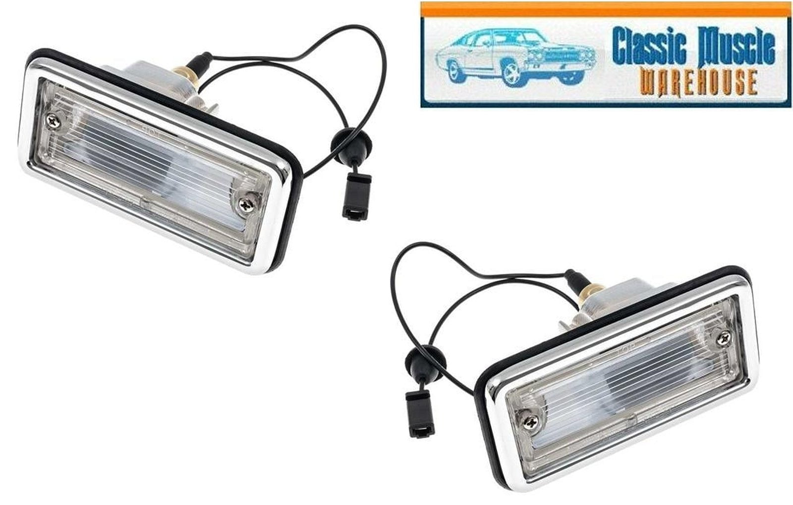 1967 & 1968 Camaro RS Back Up Light Assembly Set, Bezels, Lens, Right & Left