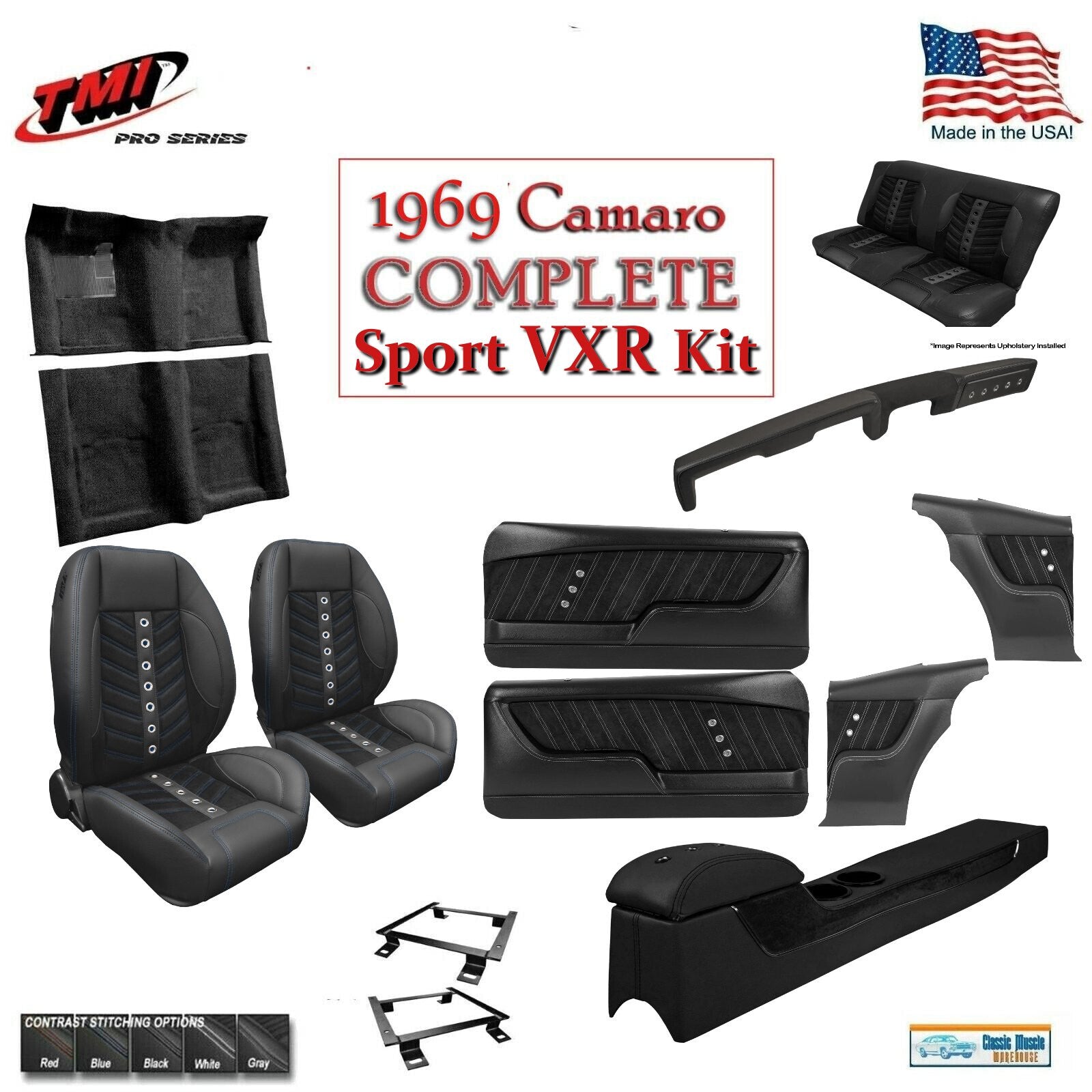 CUSTOM ORDER Complete SPORT VXR TMI Interior for 1969 Camaro Coupe 53" Rear Seat