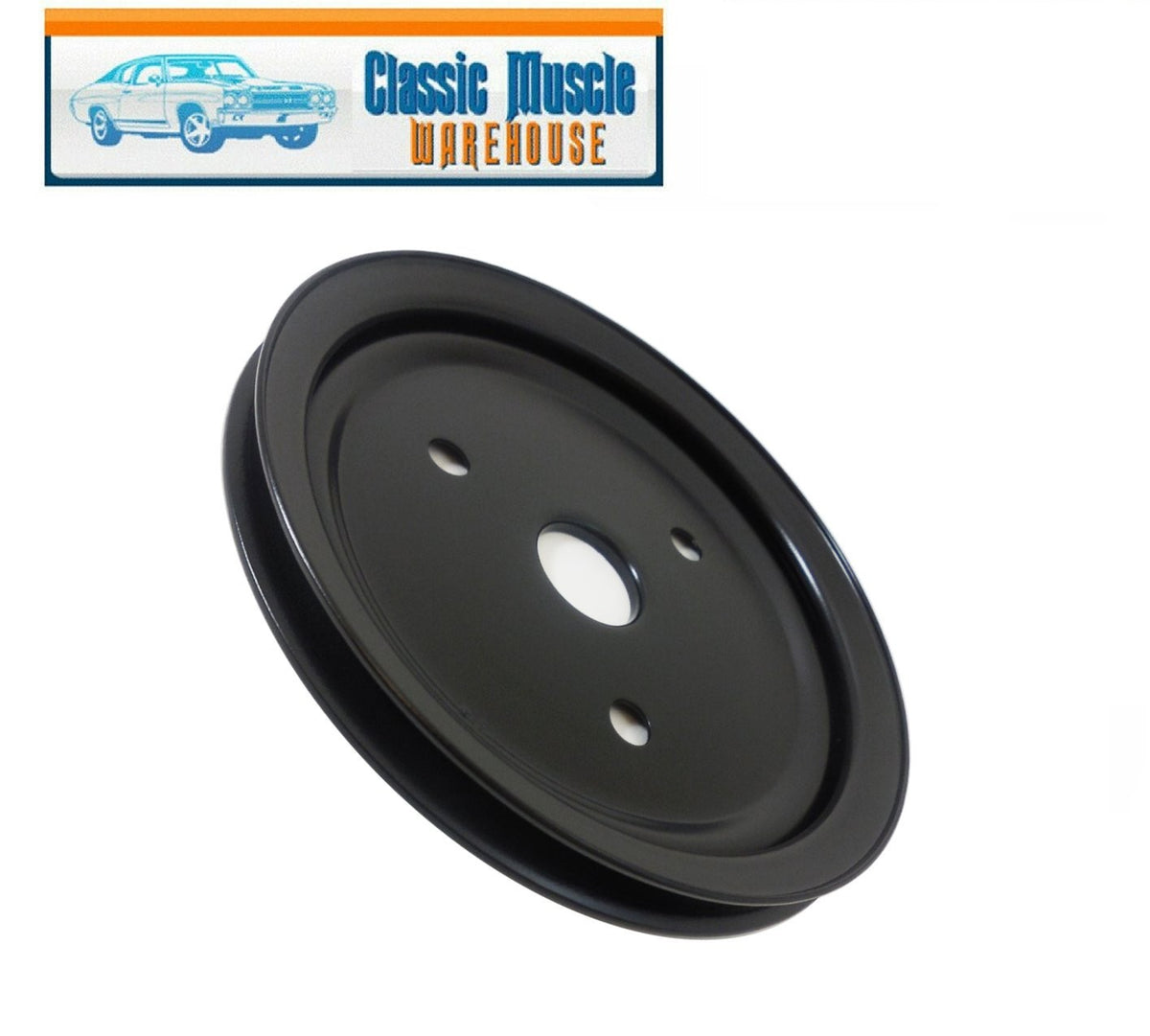 Black Steel Single Groove Crankshaft Pulley 1955 - 1968 SBC W/ Short Water Pump