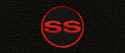 1970-73 Camaro Black Carpet Floor Mat Set with Red Circle SS Camaro Logo -ACC