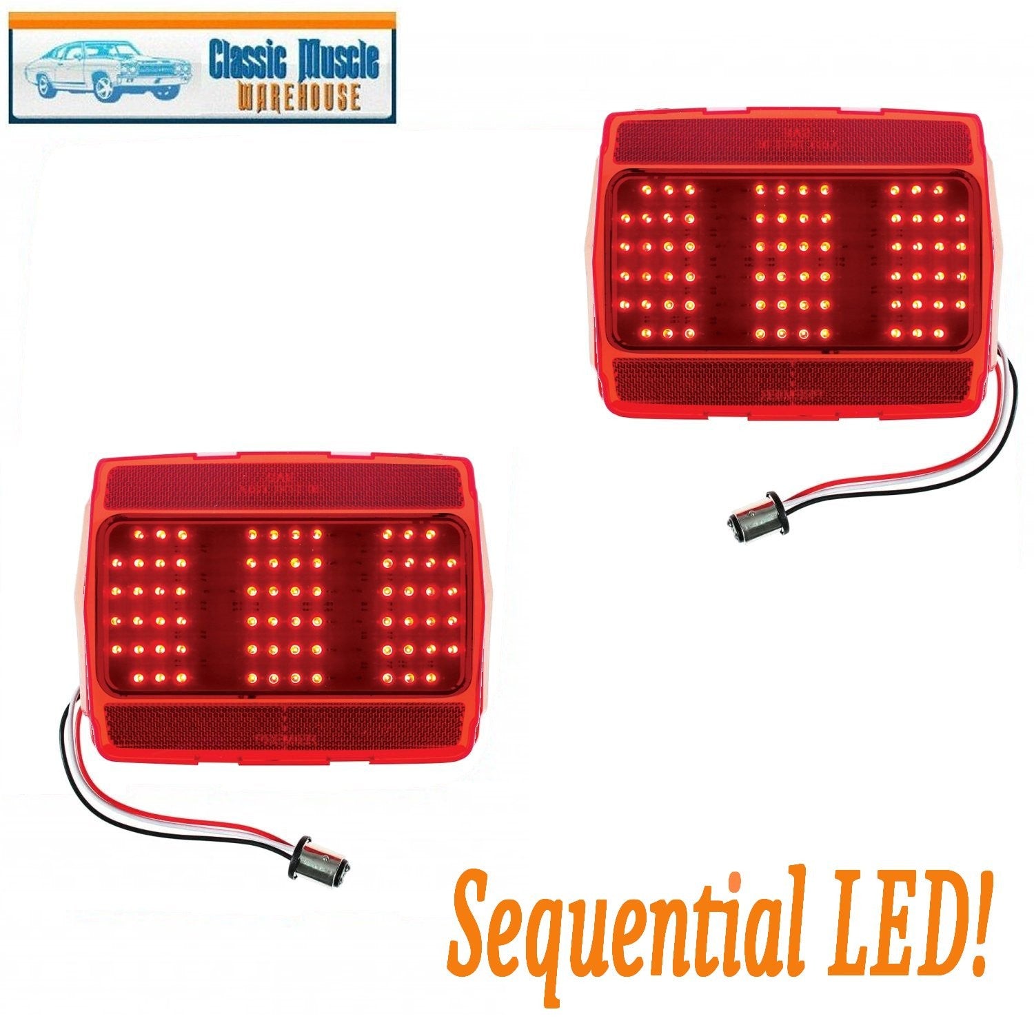 1965-66 Mustang 68 Sequential LED Tail Light All in One Lens, Right & Left Side