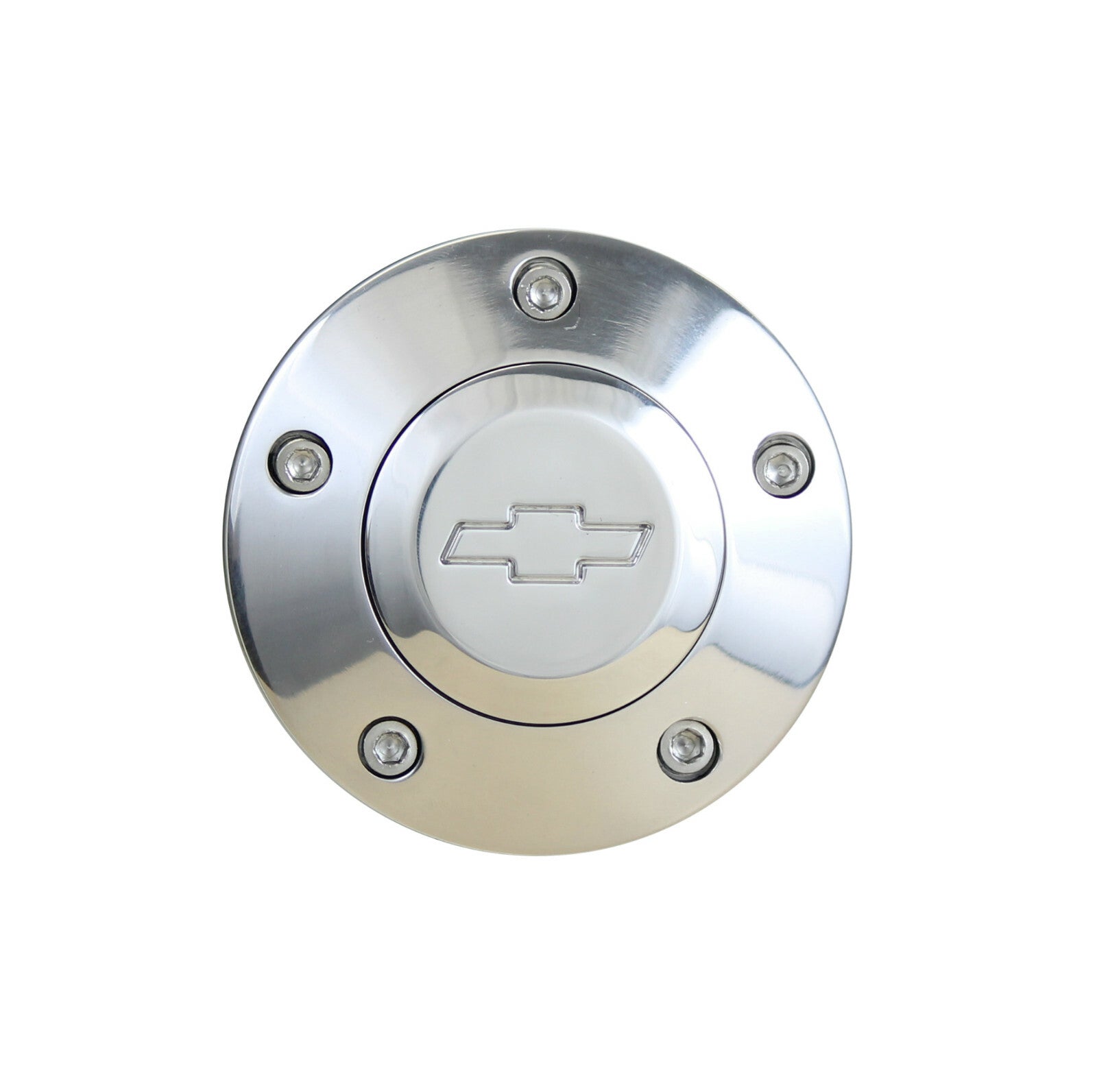 Laser Engraved Billet Five Hole Horn Button w/Chevy Logo - Forever Sharp
