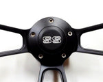 1967-1968 Chevelle 14" Billet White & Black Steering Wheel Chevy SS Horn,Adapter
