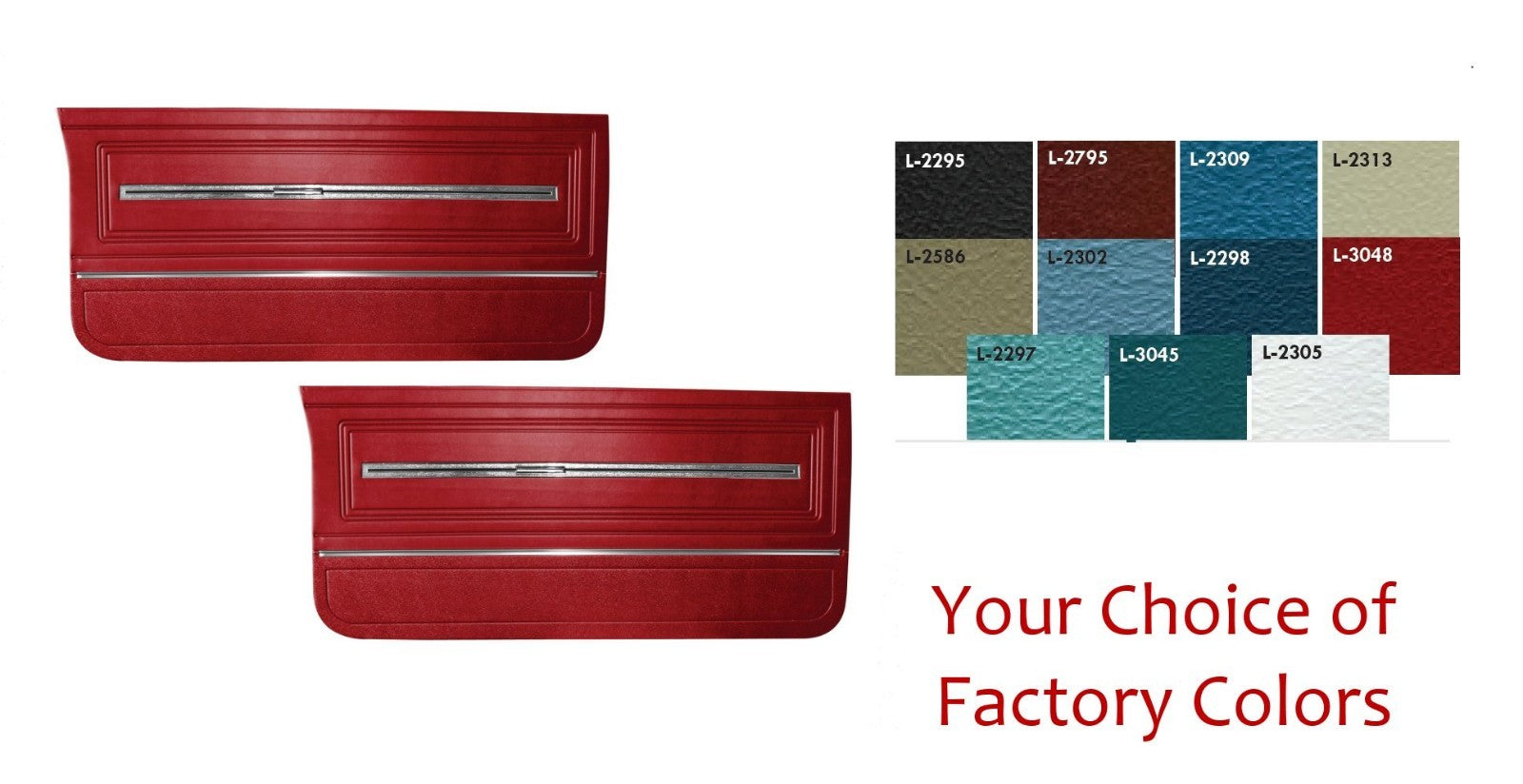 Pre-Assembled Door Panel Set - Choice of Factory Colors 1966 Chevelle, El Camino