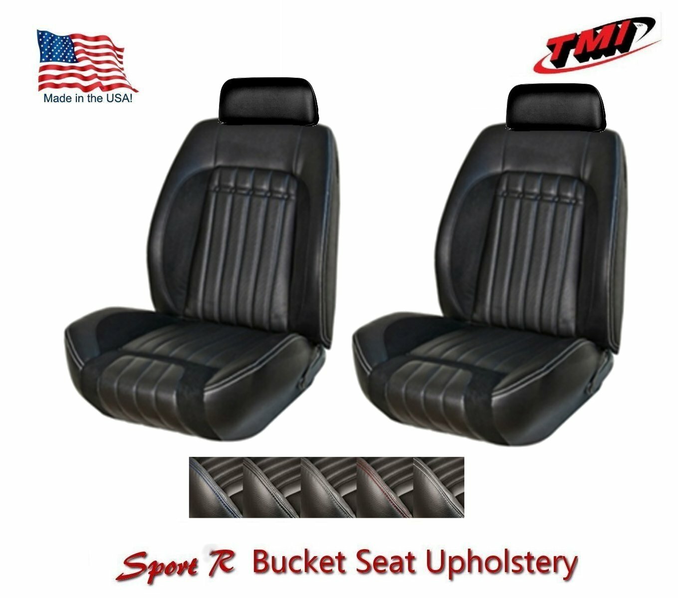Sport R Front Bucket Lowback w/headrest + Rear Upholstery for 1970 Camaro