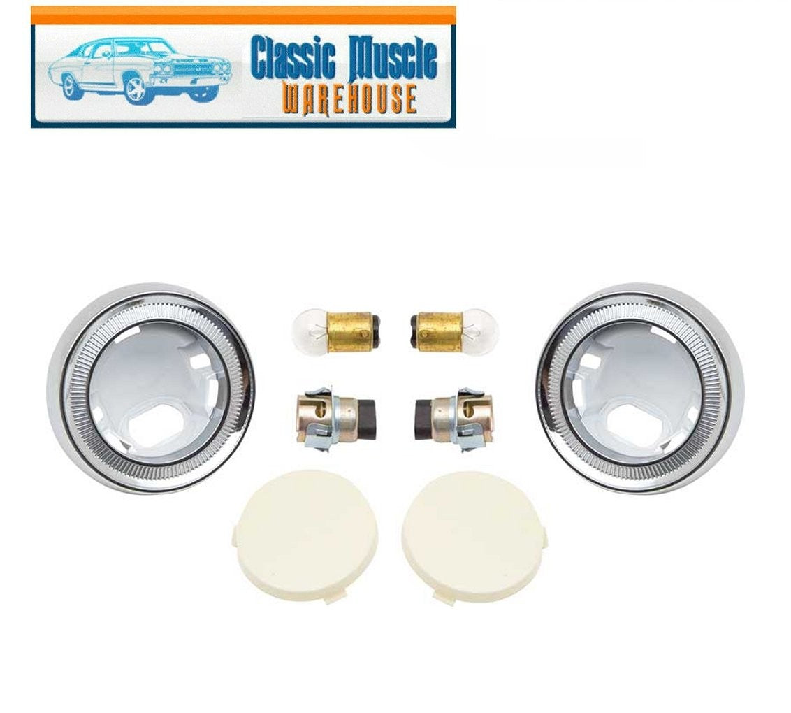 1962 - 1966 Impala Deluxe Sail Panel Dome Lamp Bezel, Lens, Bulb & Socket Kit