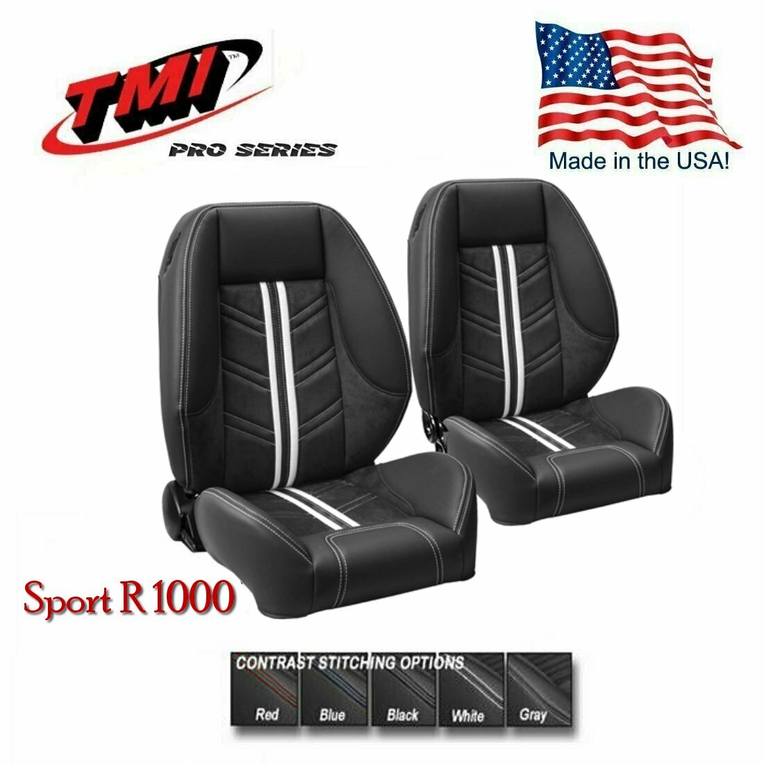 TMI Pro Series Sport R 1000 Bucket Seat Set w/Matching Rear Upholstery- Chevelle