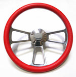1966 Chevelle, El Camino Red & Billet Steering Wheel SS Horn Kit, Adapter