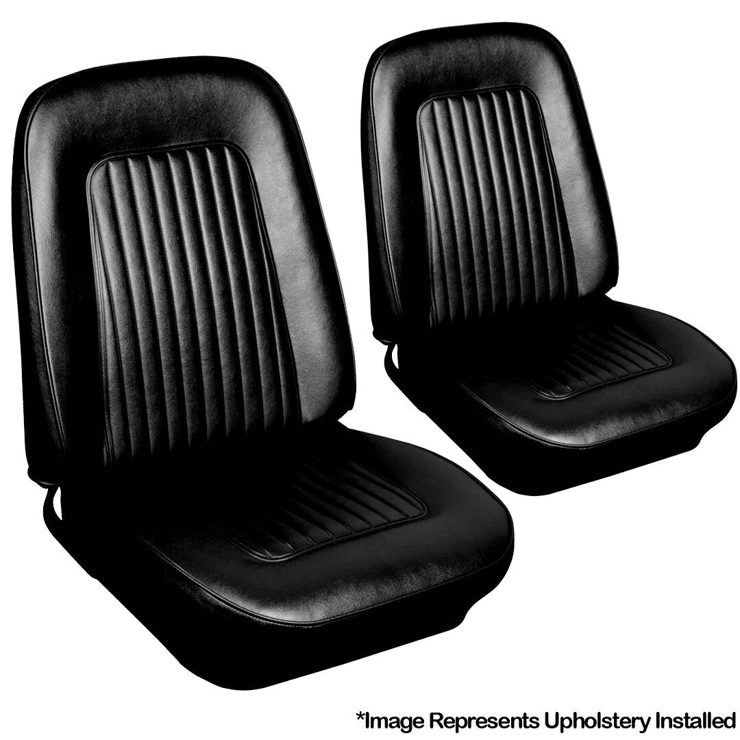 1967 & 1968 Camaro Coupe Convertible Front Seat Upholstery - Black
