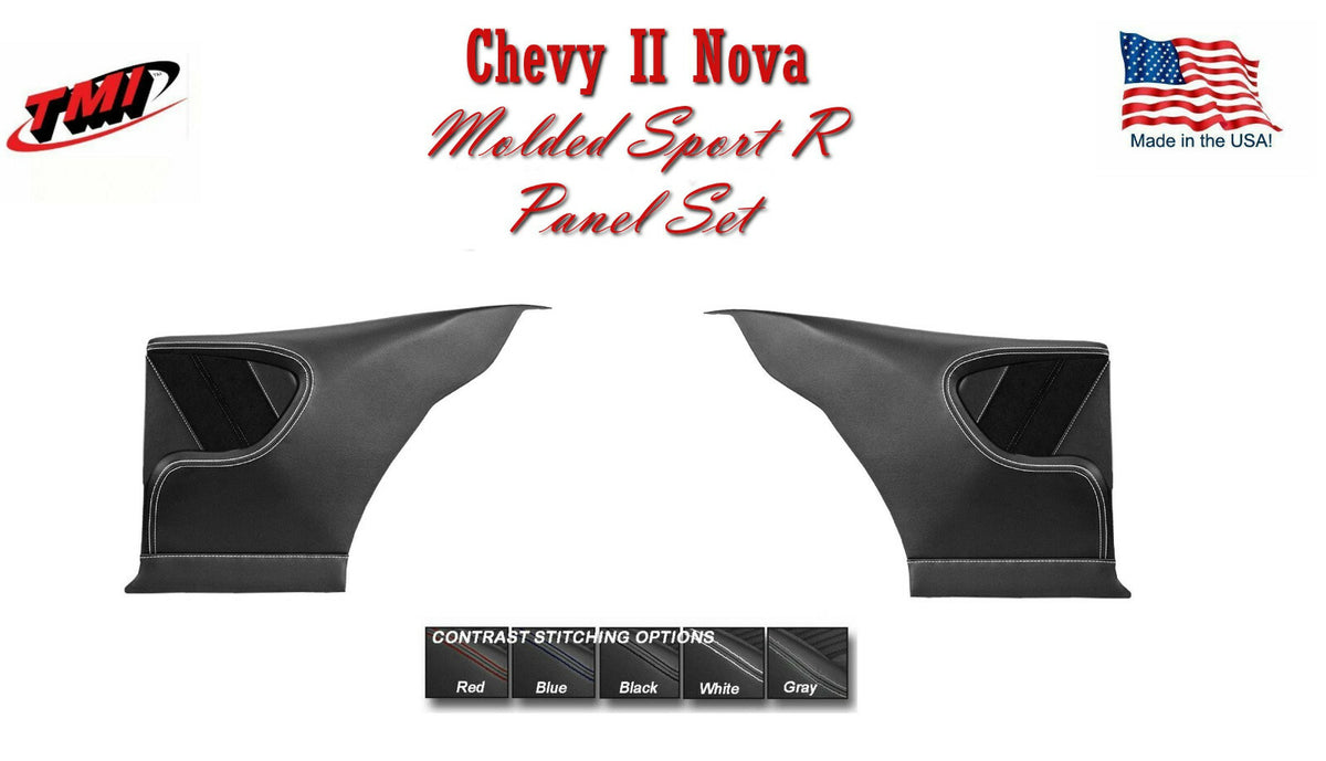 TMI Molded Sport R Quarter Panels for 1968 - 72 Nova with Contrast Stitch, TMI