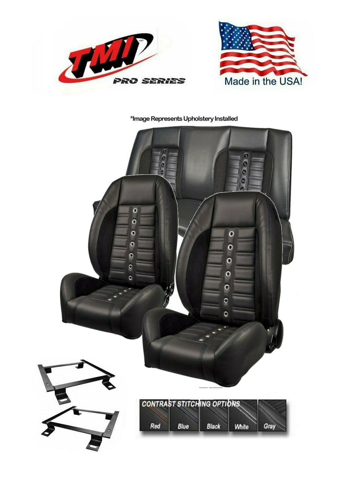 TMI Pro Series Sport XR Lowback Seats, Brackets & Rear Cover & Foam  67 Camaro