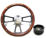 1955 -1956 Chevy Bel Air, Nomad Custom Wood & Billet Steering Wheel - Full Kit