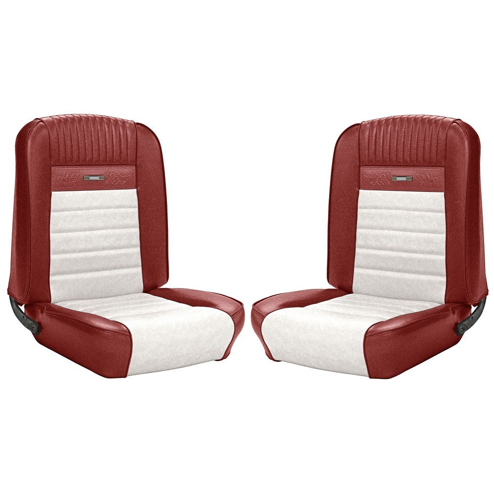 1964 - 66 Mustang Fastback. Front & Rear Deluxe PONY Upholstery Red & White