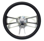 1967 Camaro 14" Billet Black Muscle Style Wheel with Chevy Bowtie Horn & Adapter