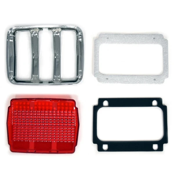 1965-66 Mustang Tail Light Assembly Pair w/Bezel & Lens, Both Right & Left Side