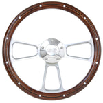 Chevelle, El Camino Billet & Real Mahogany Steering Wheel, SS Logo Engraved Horn