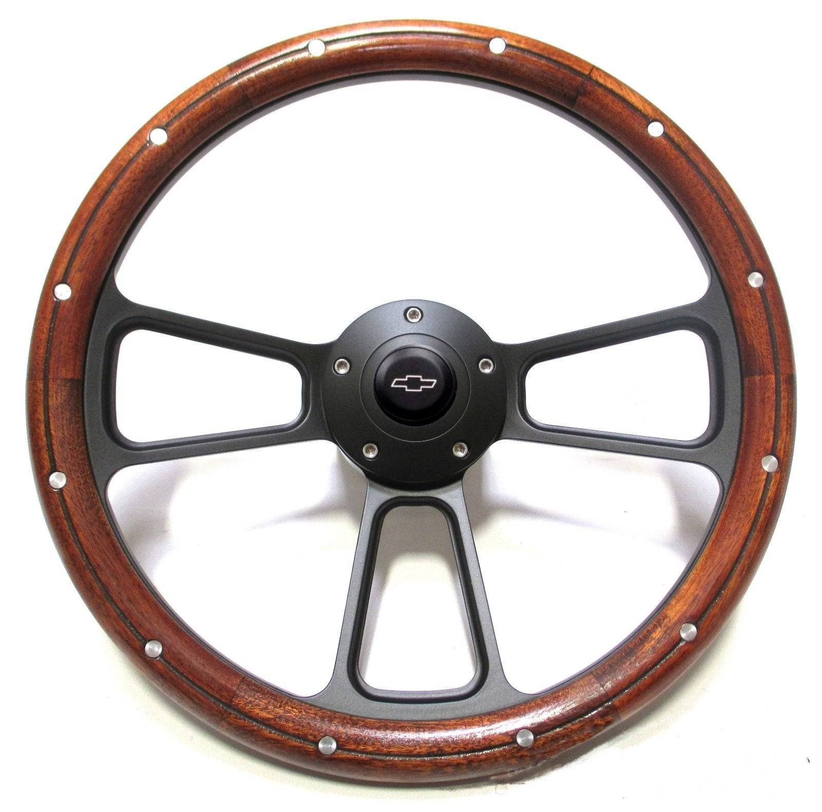Mahogany & Billet Steering Wheel Boss Kit for 1966 Chevelle, El Camino