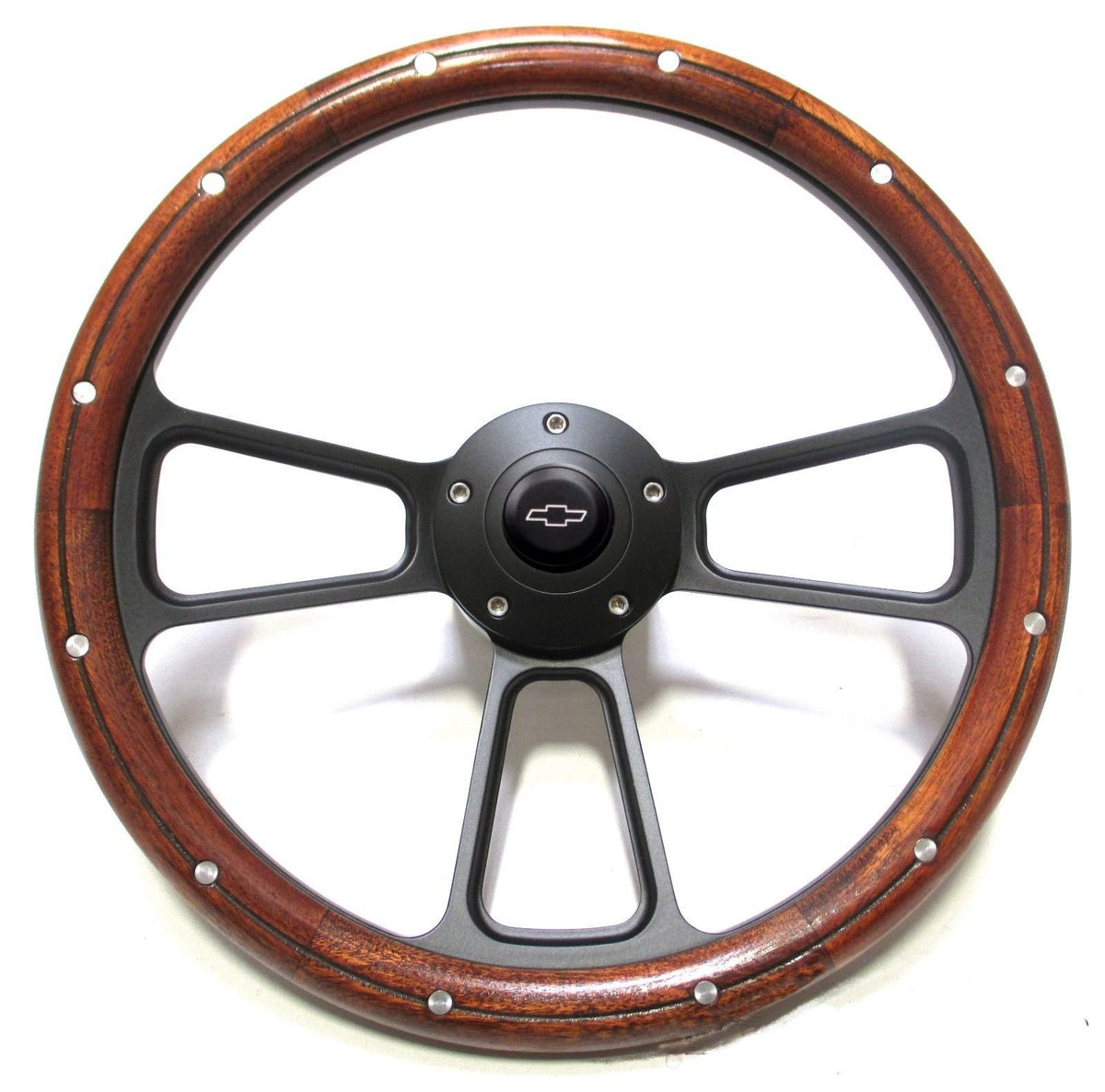 Mahogany & Billet Steering Wheel Boss Kit for 1966 Chevelle, El Camino