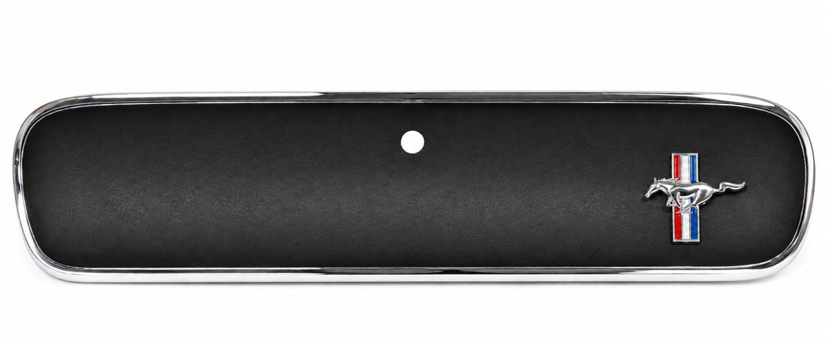 1965 Mustang Glove Box Door & Emblem, Standard Black Curved by ACP, Ships Free