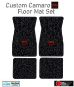 1970-73 Camaro Black Carpet Floor Mat Set with Red Circle SS Camaro Logo -ACC
