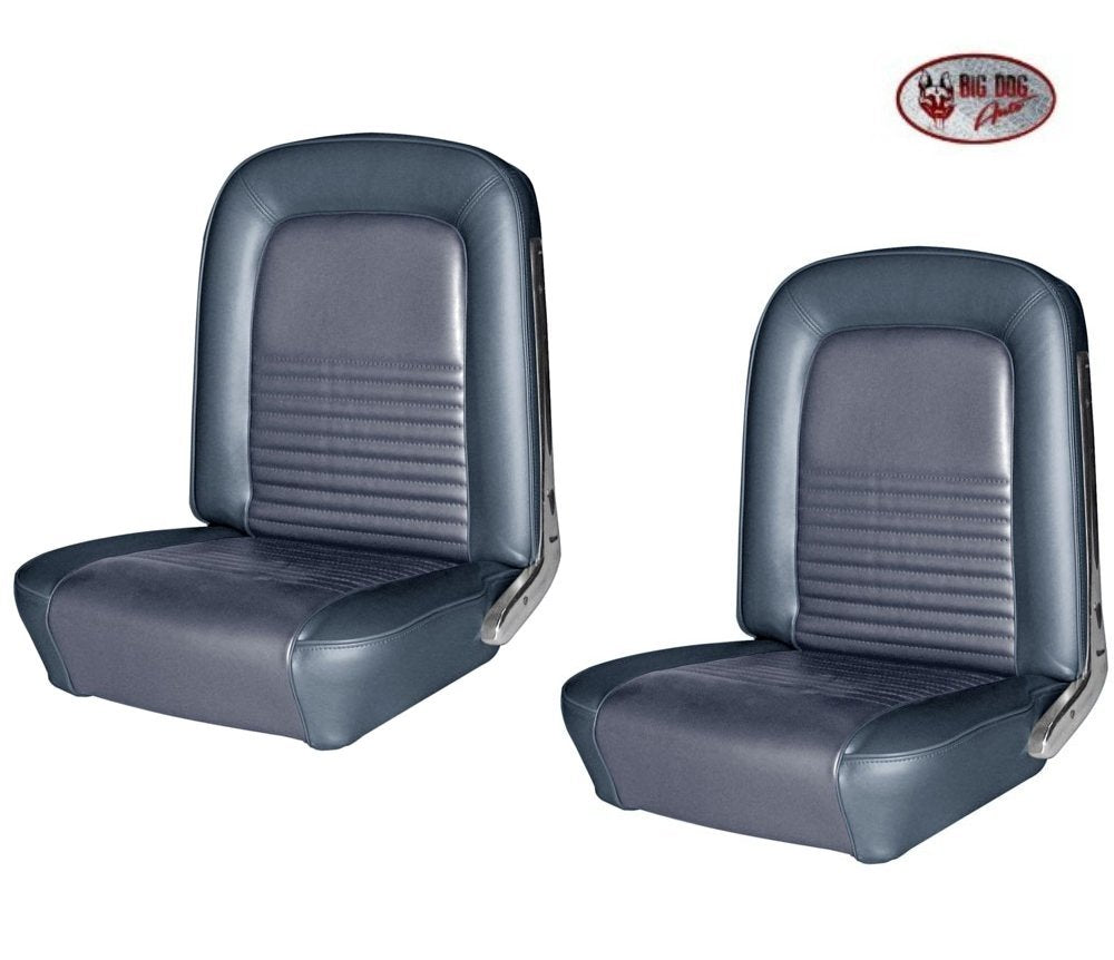 1967 Mustang Convertible Front & Rear Seat Upholstery- Factory Blue Made by TMI