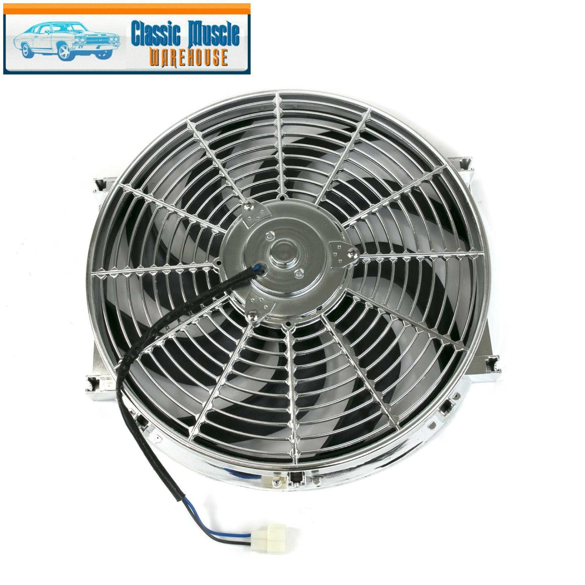 14" High-Performance S-Blade Universal Chrome Cooling Fan - Racing & Street