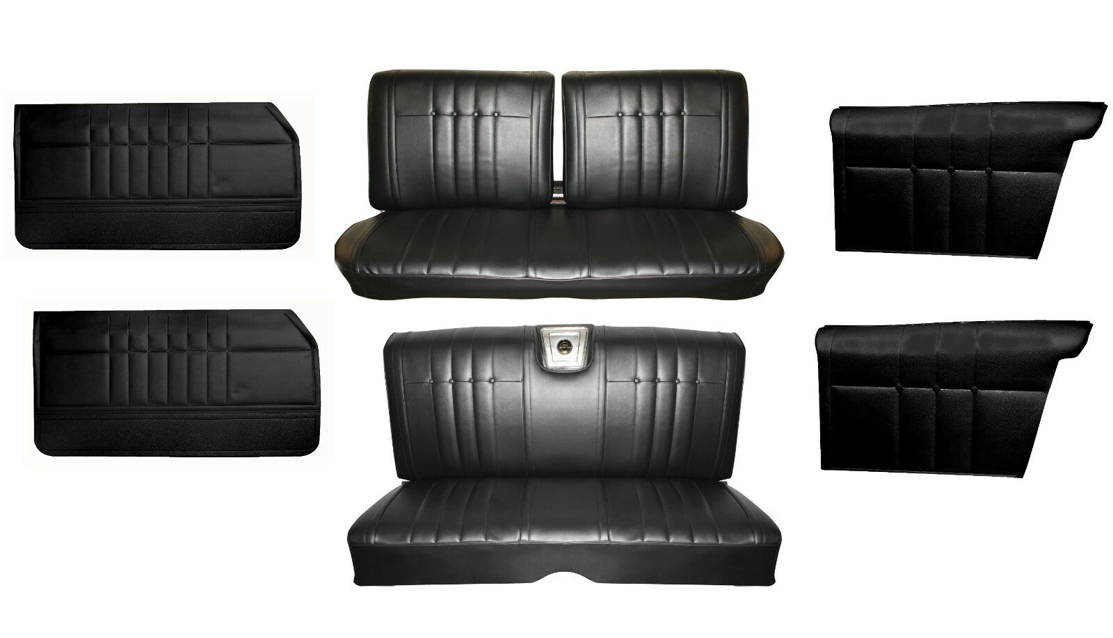 1965 Impala Coupe Front & Rear Bench Seat Upholstery & Panel Set, Any Color