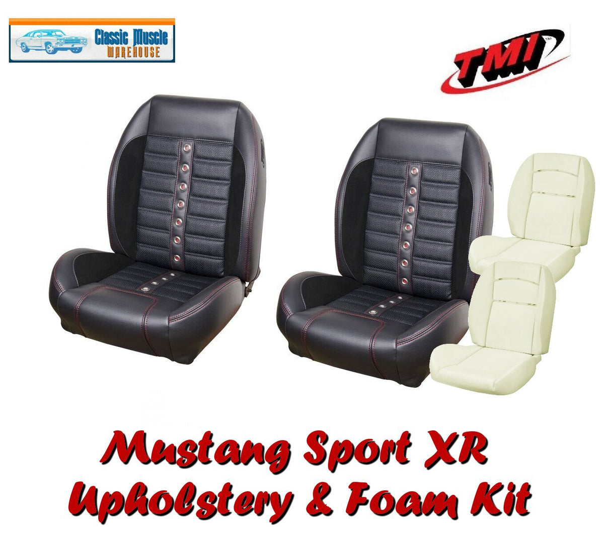 Sport XR Front Bucket & Rear Seat Upholstery & Foam  1968 - 69 Mustang Fastback