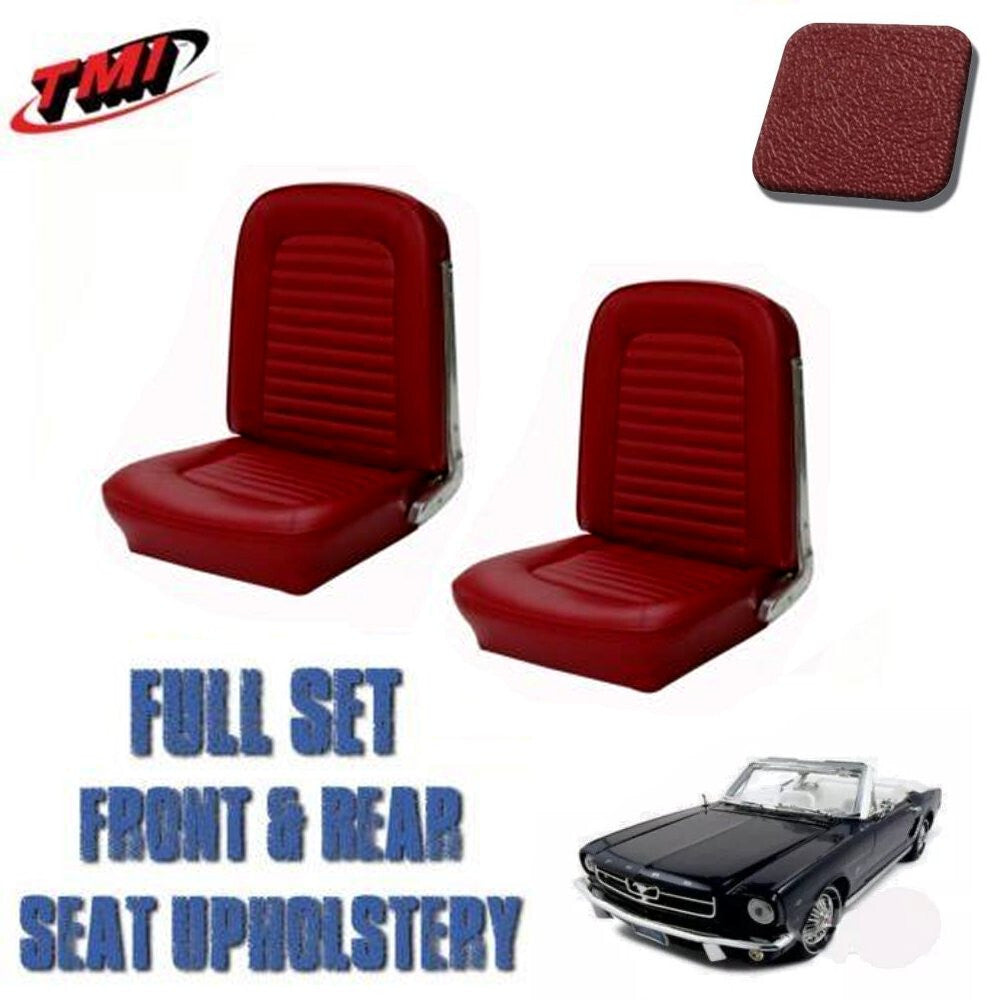 1966 Mustang Convertible Front and Rear Seat Upholstery Red by TMI-IN STOCK!!