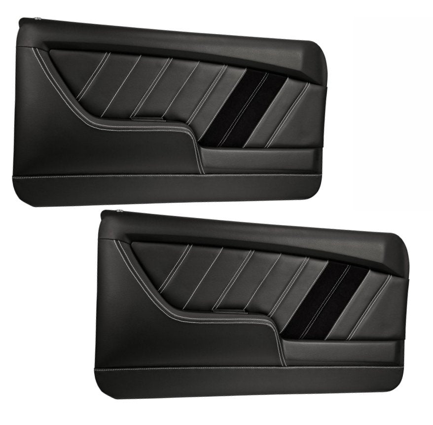 Sport R Molded Door Panel Set - Black - for 1968 Camaro by TMI 