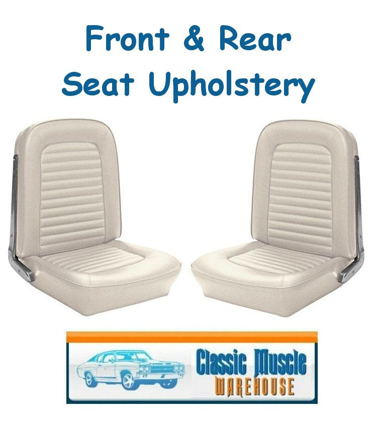 1964 &1965 Mustang Convertible Seat Upholstery White for Front & Rear Seats