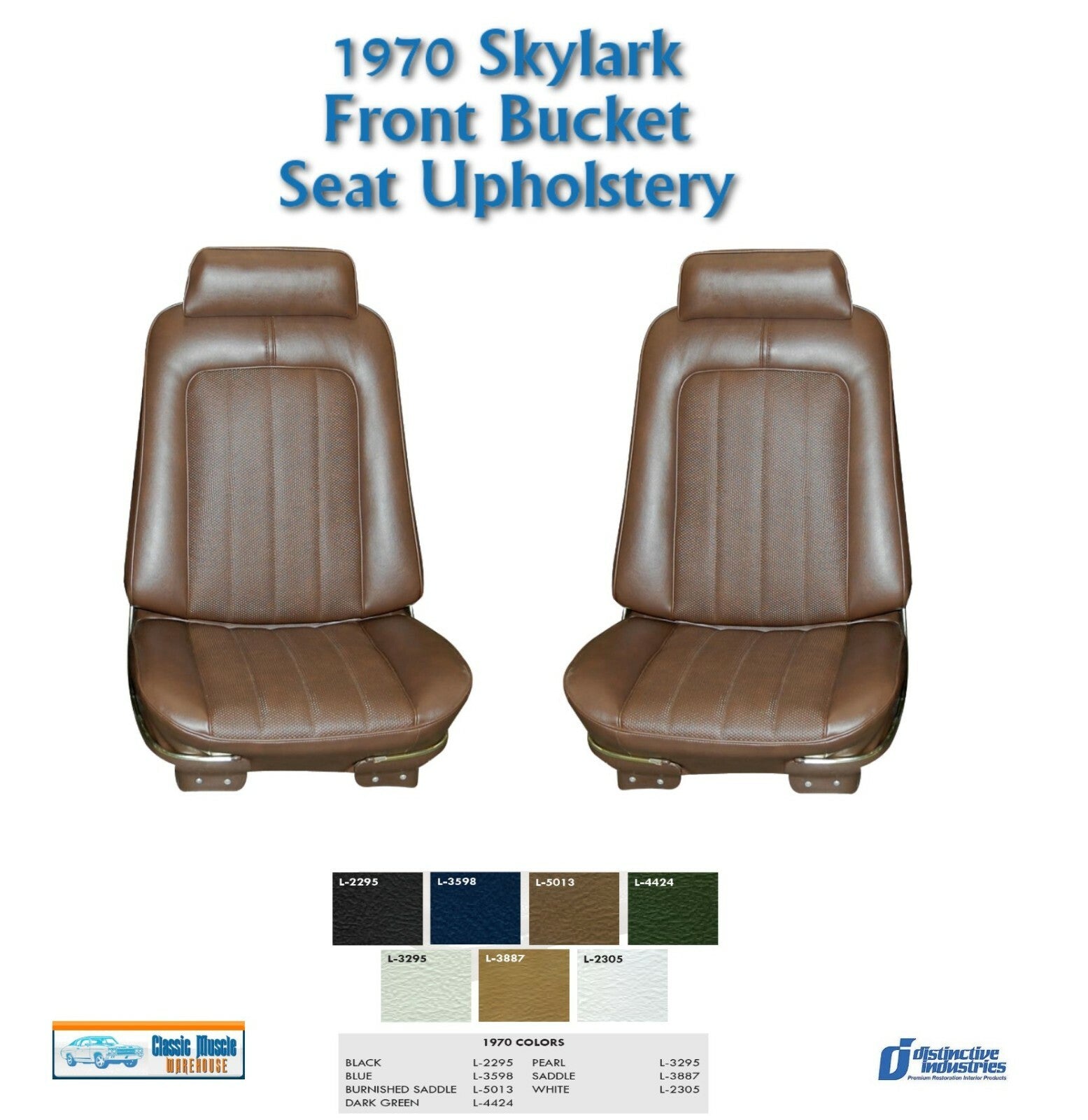 1970 Skylark Custom/GS Bucket Seat Upholstery in Your Choice of Factory Color
