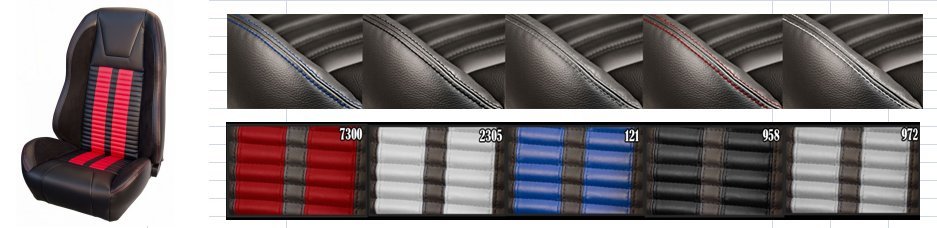 Sport R500 HIgh Back Front & Rear Seat Upholstery 1969-70 Mustang Fastback