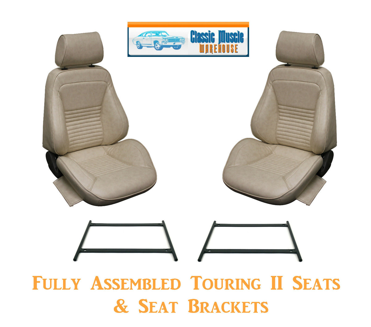 Standard Touring II Fully Assembled Seats & Brackets 1967 Mustang - Any Color