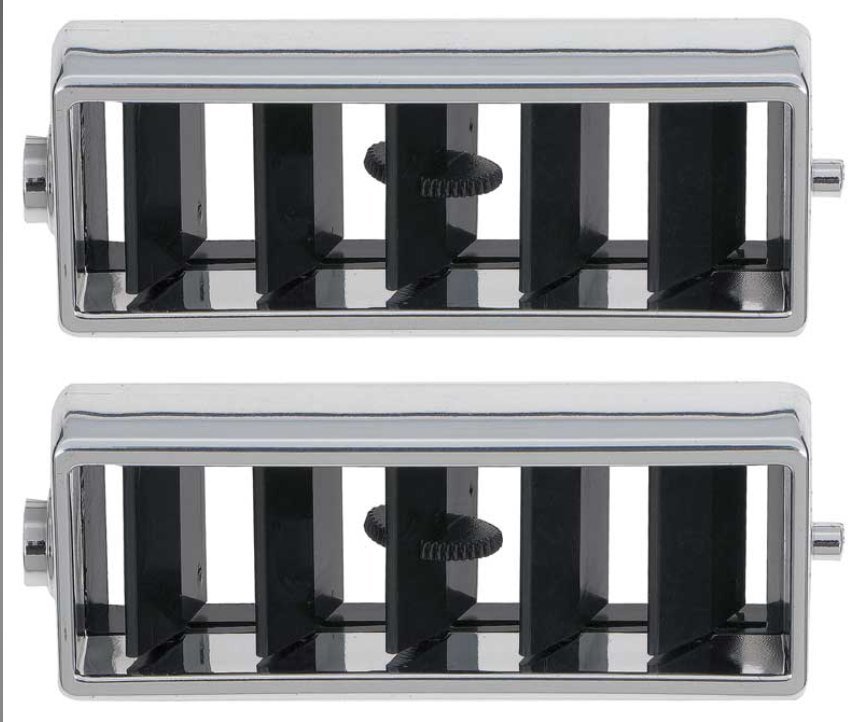 1969 Camaro, 1969 - 76 Corvette, Replacement AC Center Dash Vents - Pair- 748614